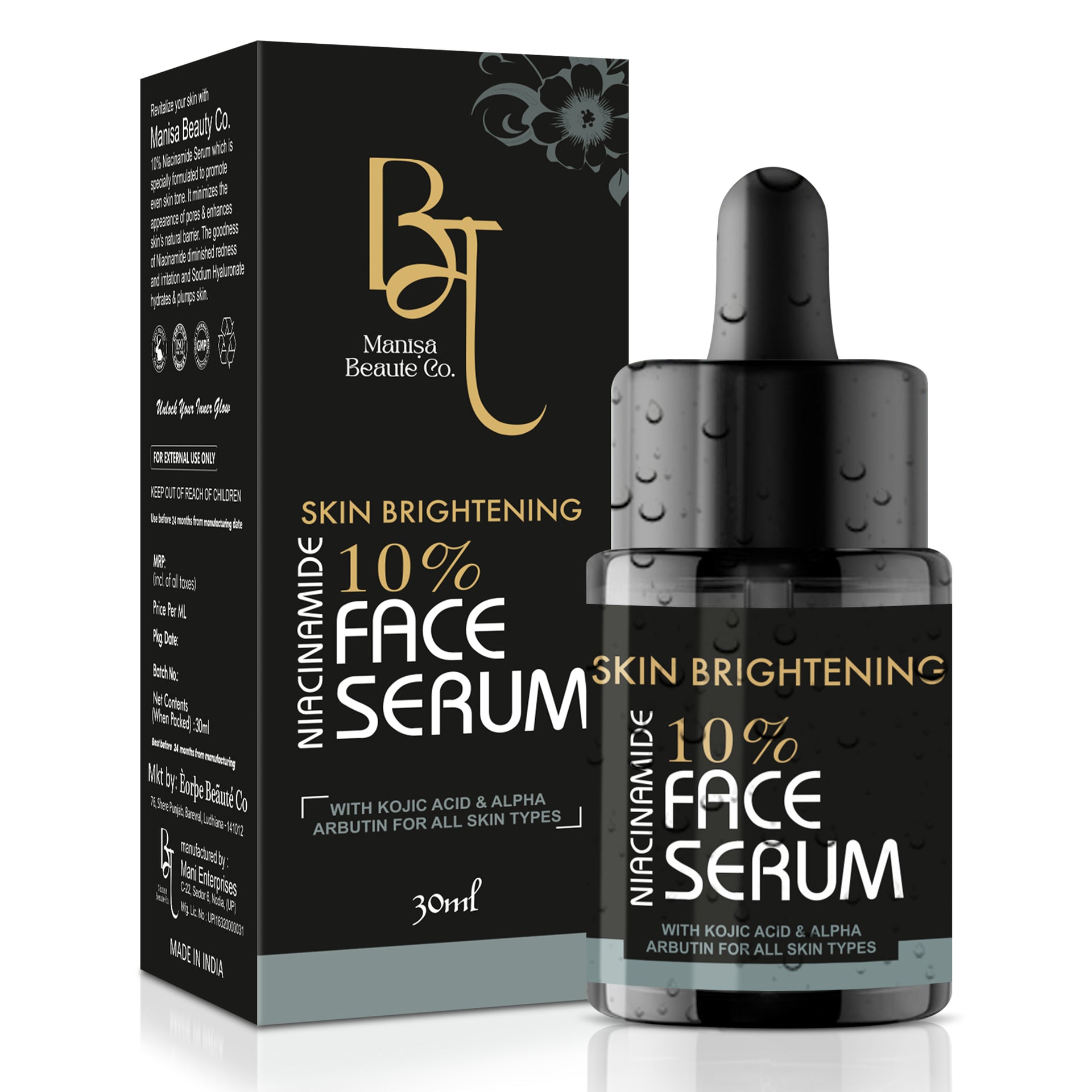 Skin Brightening Niacinamide Serum with Kojic Acid & Alpha Arbutin – 30ML