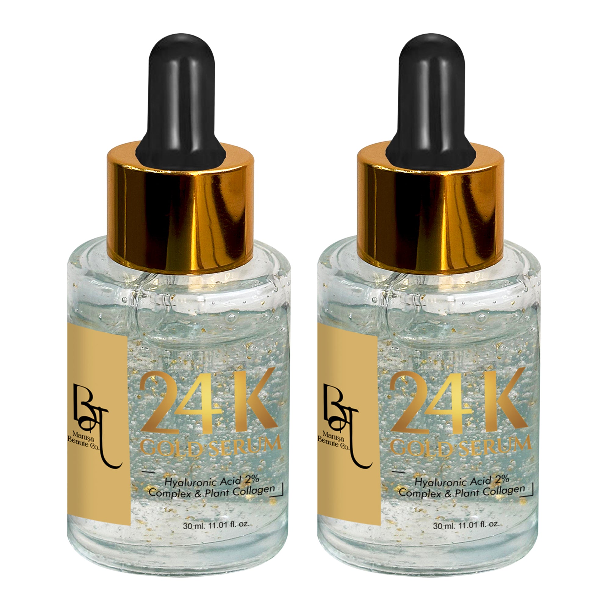 24K Gold Serum With Vitamin C, Hyaluronic Acid & Plant Collagen Pack Of 2