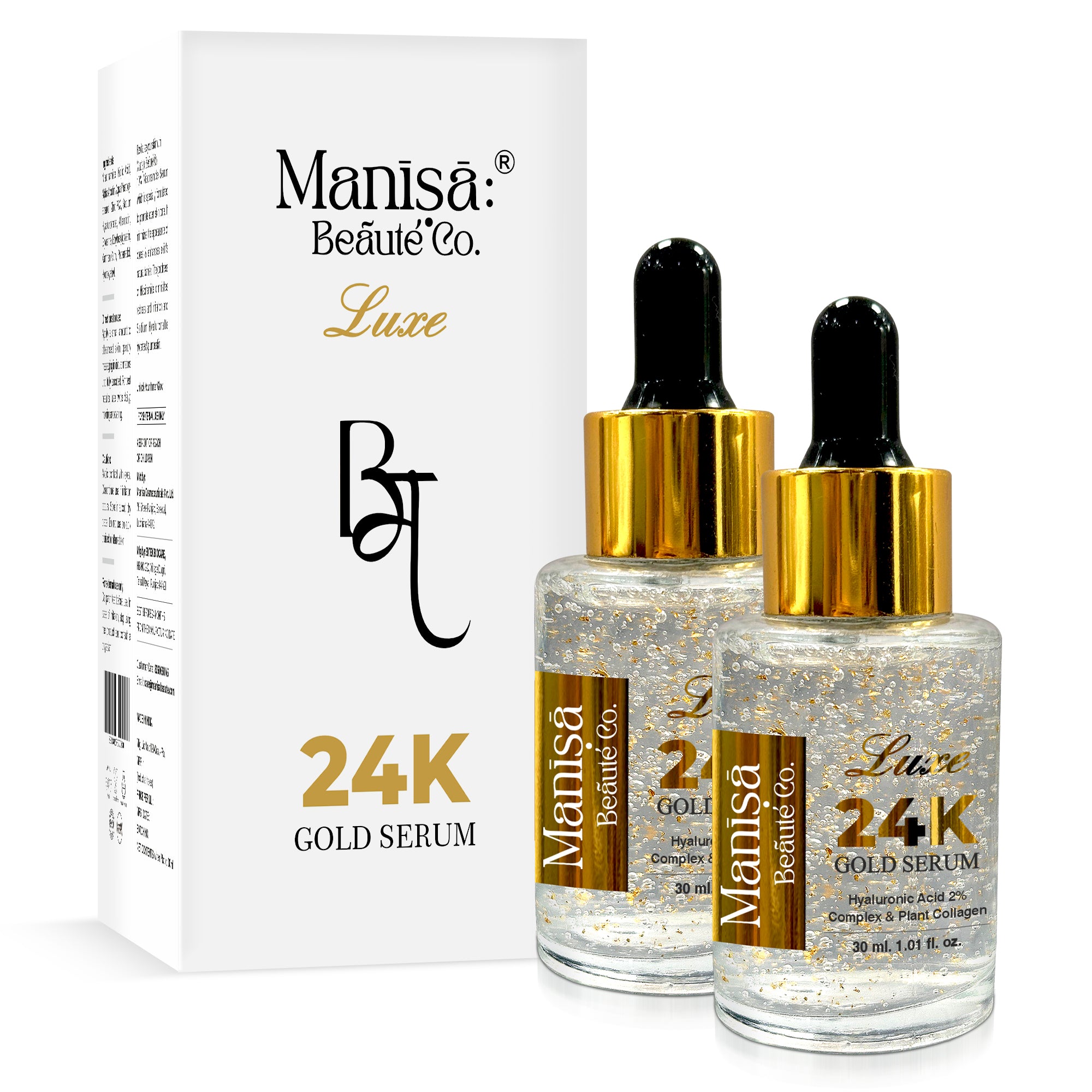 Manisa 24K Luxe Gold Serum With Vitamin C, Hyaluronic Acid