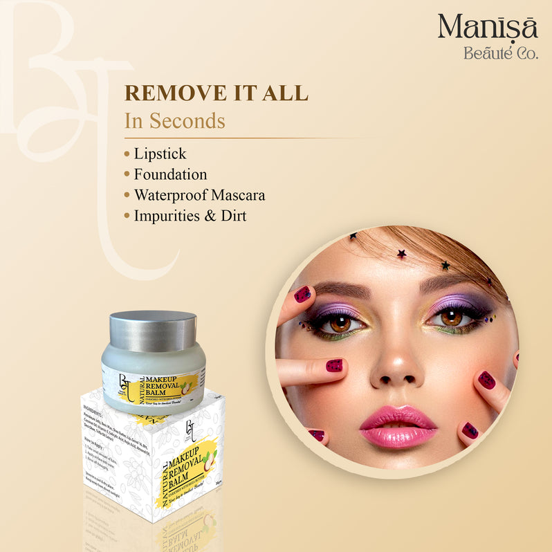 Manisa Natural Make-Up Remover Balm with Shea Butter, Coconut Oil, Almond Oil  30GM