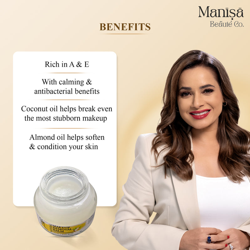 Manisa Natural Make-Up Remover Balm with Shea Butter, Coconut Oil, Almond Oil  30GM