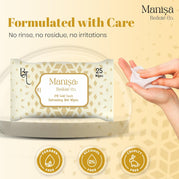 Manisa Beaute Co. 24K Gold Touch Refreshing Wipes | Alcohol-Free, Vegan Makeup Remover | Paraben-Free & Cruelty-Free Facial Wipes for Sensitive Skin - 250 Wipes (Pack of 10)
