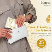 Manisa Beaute Co. 24K Gold Touch Refreshing Wipes | Alcohol-Free, Vegan Makeup Remover | Paraben-Free & Cruelty-Free Facial Wipes for Sensitive Skin - 250 Wipes (Pack of 10)