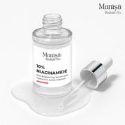 Manisa Beauté Co. 10% Niacinamide Face Serum with Hyaluronic Acid & Allantoin | Brightening & Hydrating Serum | Helps Improve Skin Texture, Even Skin Tone & Supports Skin Barrier | 30ml