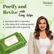 Manisa Beaute Co Cucumber & Aloe Vera Refreshing Wet Wipes, Alcohol Free, (10 Pack)  (250 Wipes)
