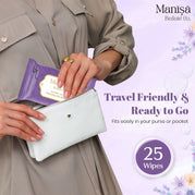 Manisa Beaute Co Lavender Luxe Refreshing Wet Wipes, Alcohol Free & Vegan, (Pack of 10)  (250 Wipes)