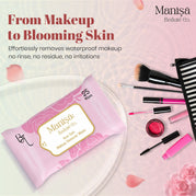 Manisa Beaute Co Rose Flush Makeup Remover Wipes With AloeVera & Neem, Pack of 10  (250 Wipes)
