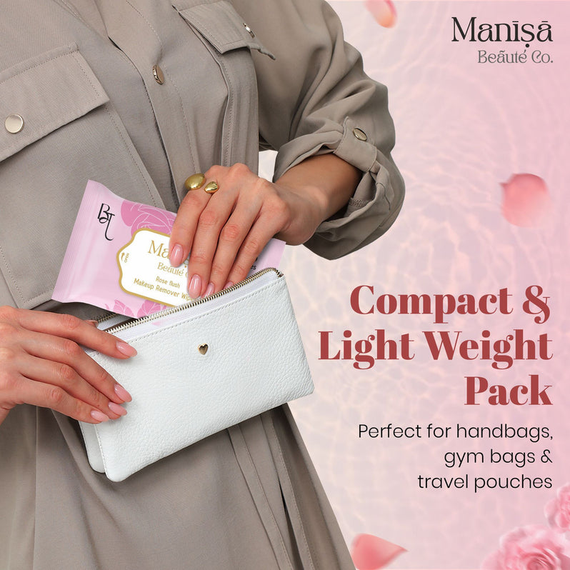 Manisa Beaute Co Rose Flush Makeup Remover Wipes With AloeVera & Neem, Pack of 10  (250 Wipes)